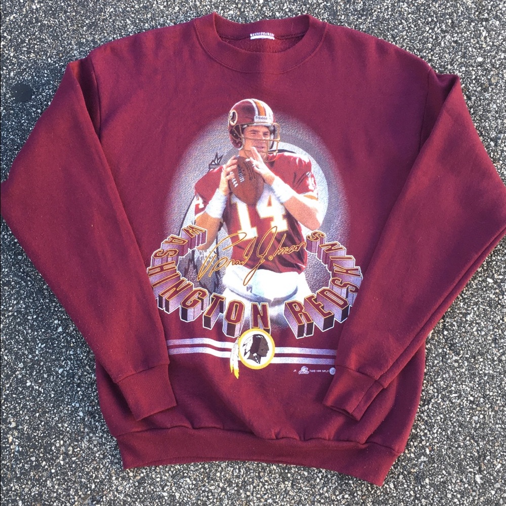 Vtg 90s Brad Johnson Washington Redskins Crewneck